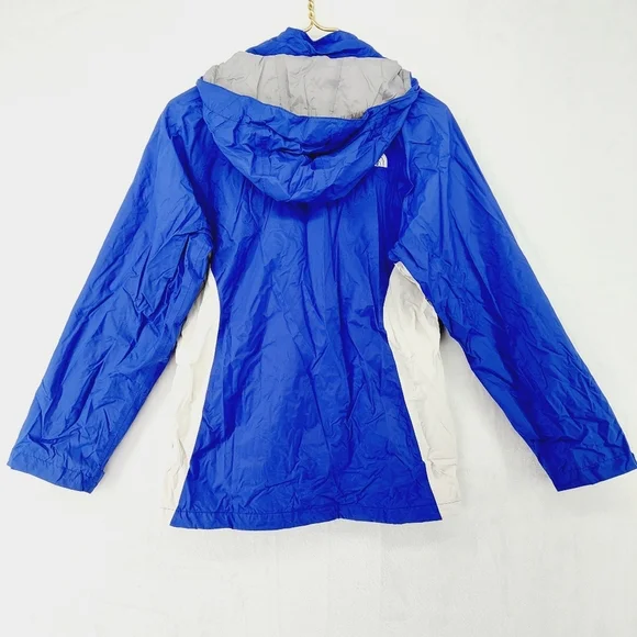 The North Face Blue White Hooded Rain Jacket P2502 - Picture 4 of 10
